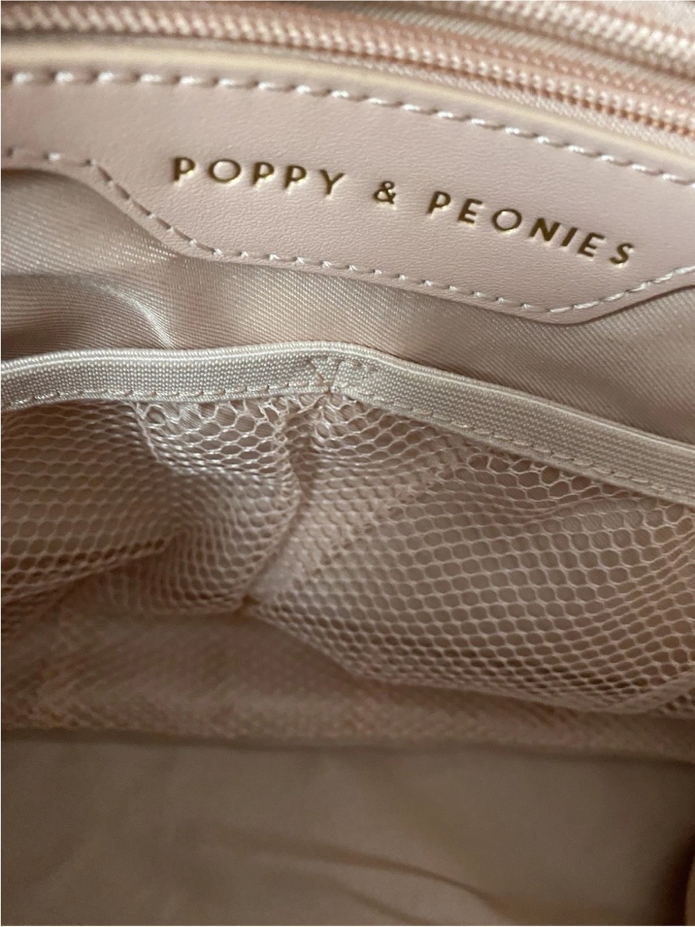 Poppy & Peonies Berry Leather Structured Satchel. Two cup holders inside - Picture 4 of 11